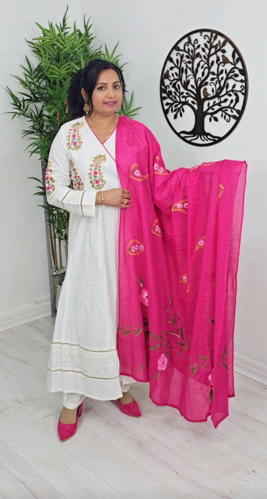 Pure cotton three piece suit mul dupatta