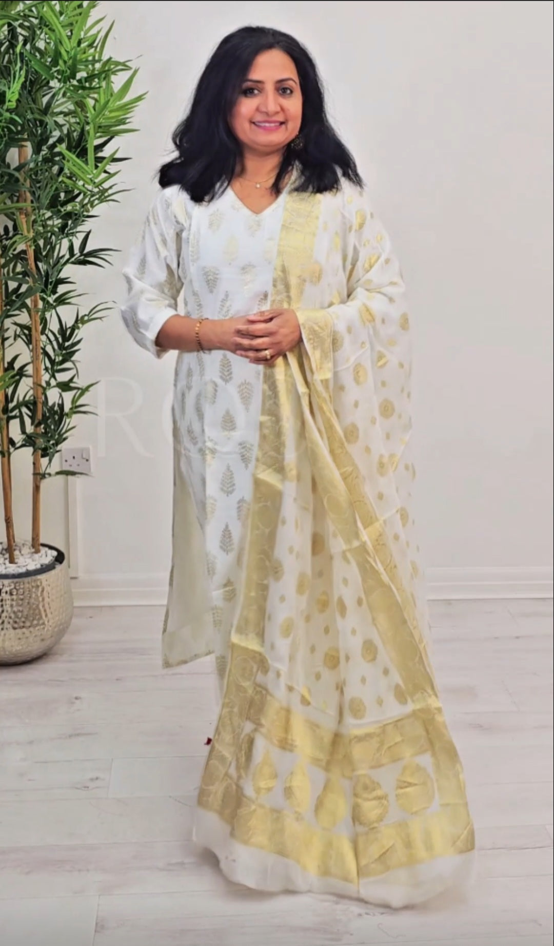 Rayon kurti set with banarasi dupatta