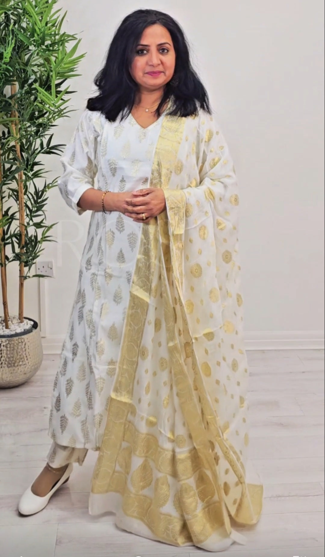 Rayon kurti set with banarasi dupatta