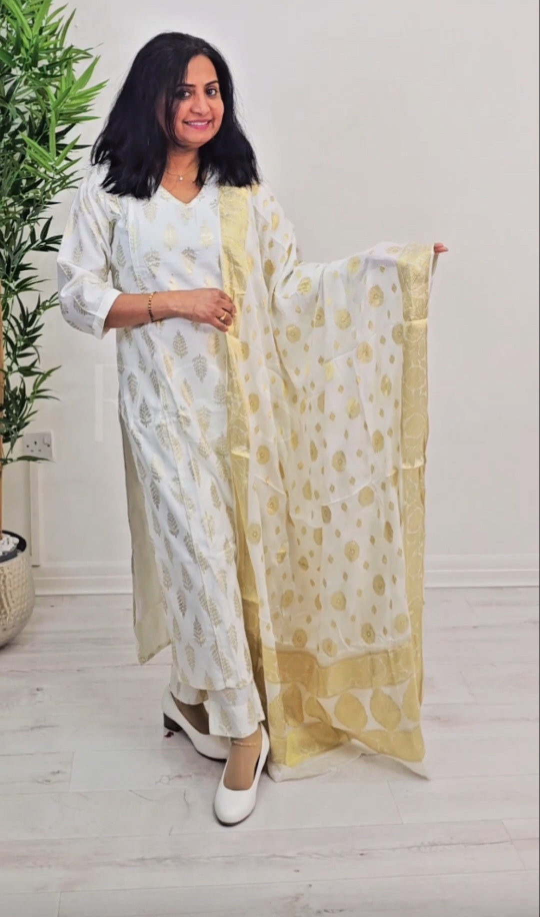 Rayon kurti set with banarasi dupatta