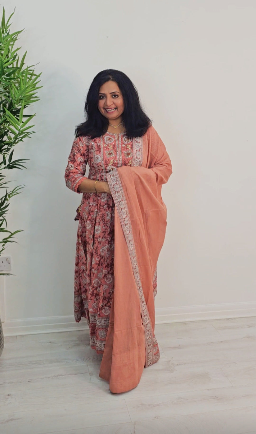 Stunning jaipuri cotton Anarkali suit 💕