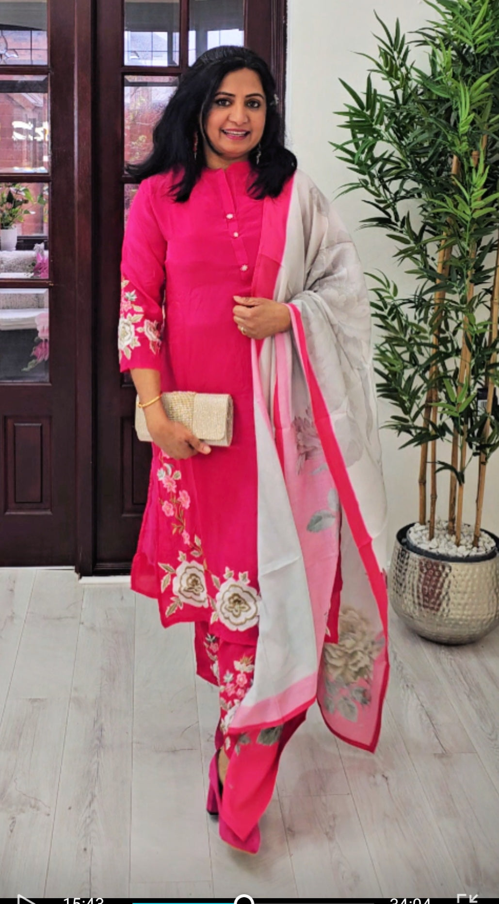 Beautiful Soft Silk embroidered three piece suit 💕