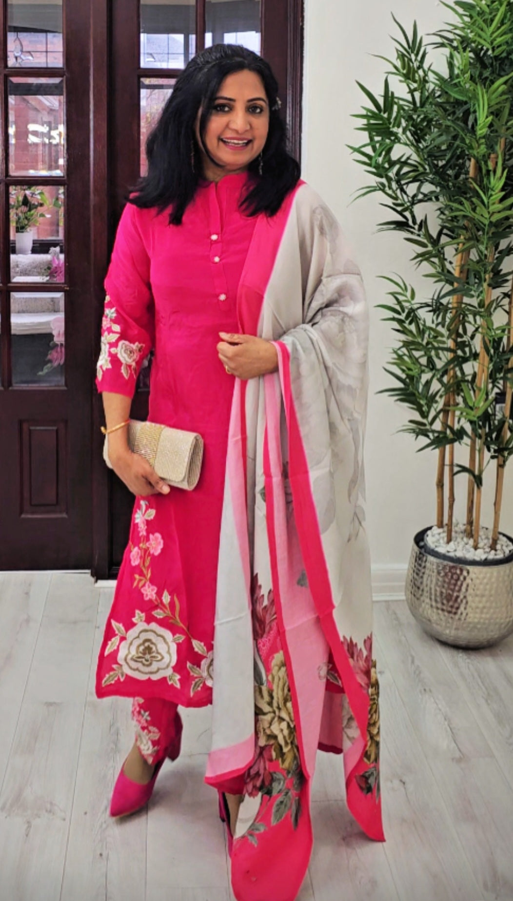 Beautiful Soft Silk embroidered three piece suit 💕