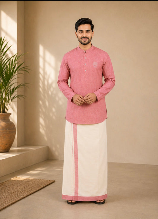 Cotton kurtha with mundu