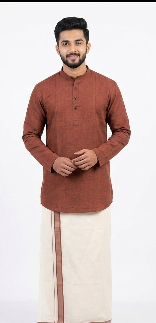 Cotton kurtha with mundu