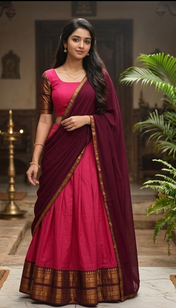 Beautiful Onam Kanchi cotton dhavani set 💕