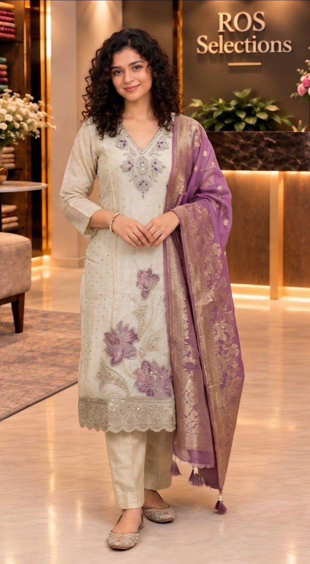 Indian party wear silk salwar set