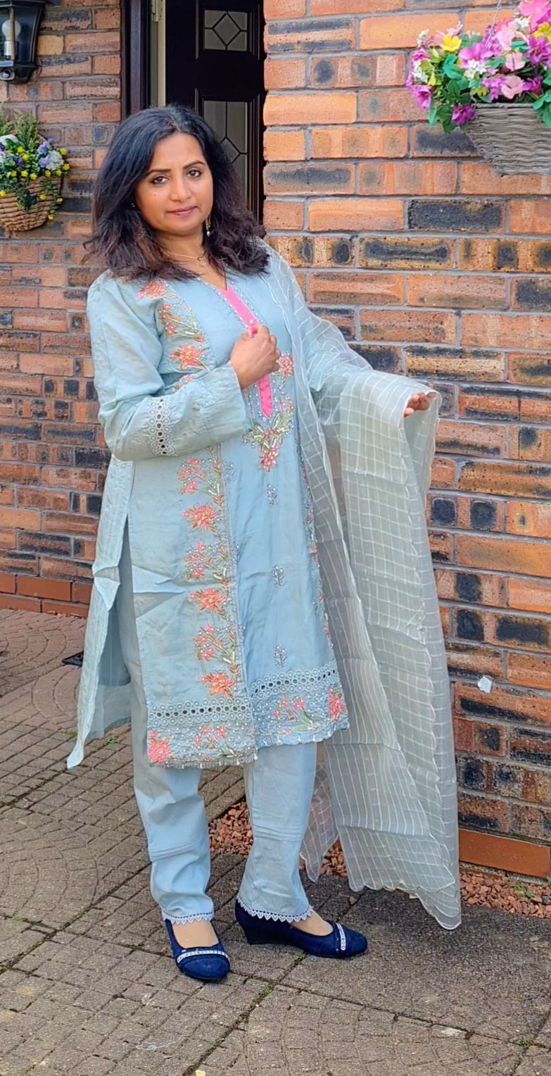 Heavy embroidered three piece suit