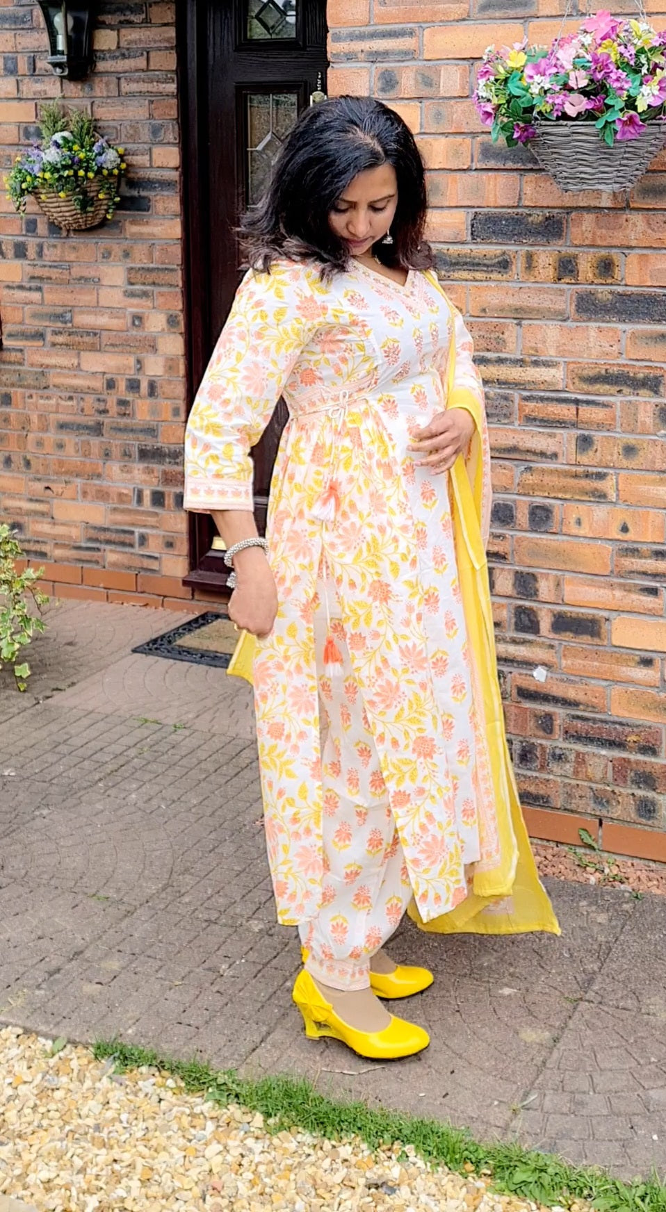 Beautiful Pure cotton printed three piece suit