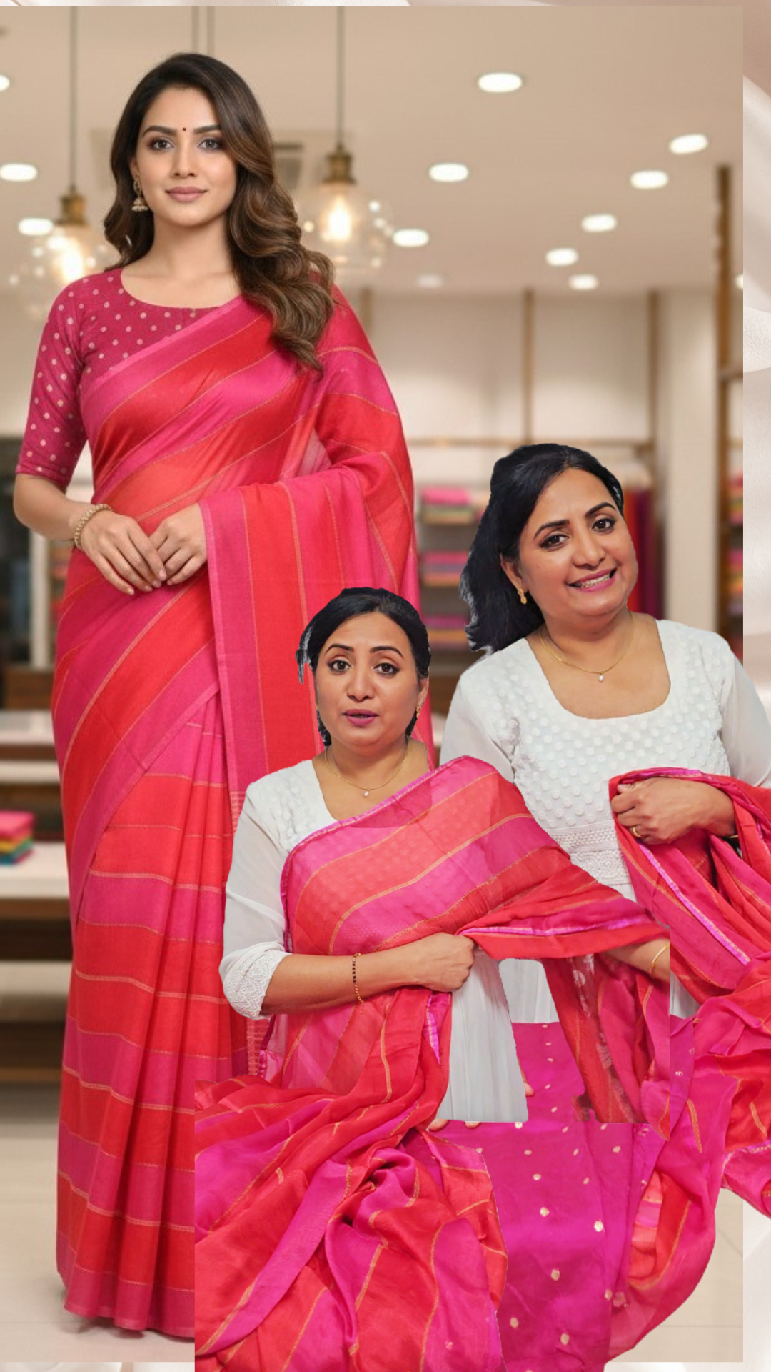 Soft chiffon silk saree with rhinestone 💕