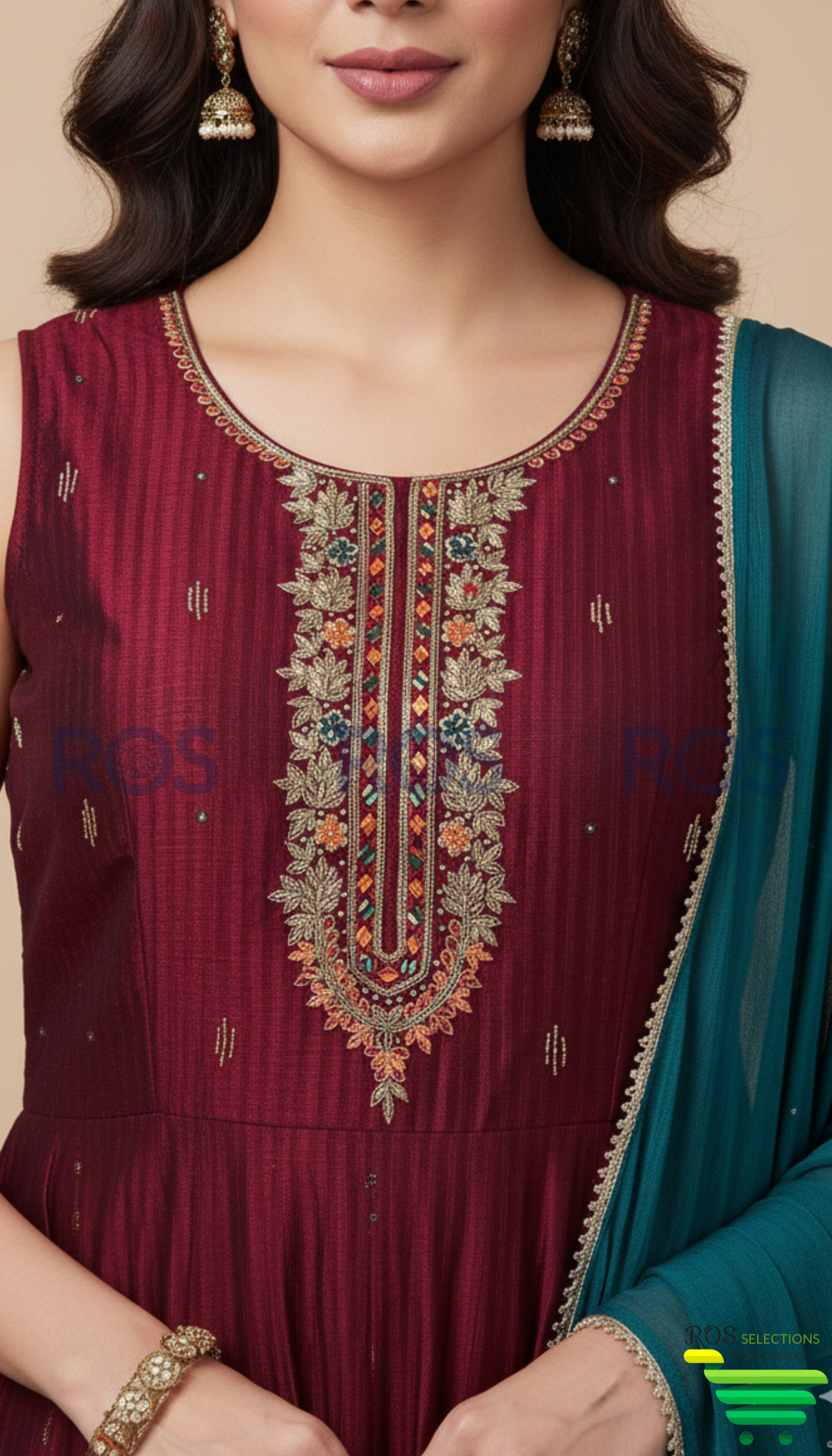 Premium vichithra silk gown