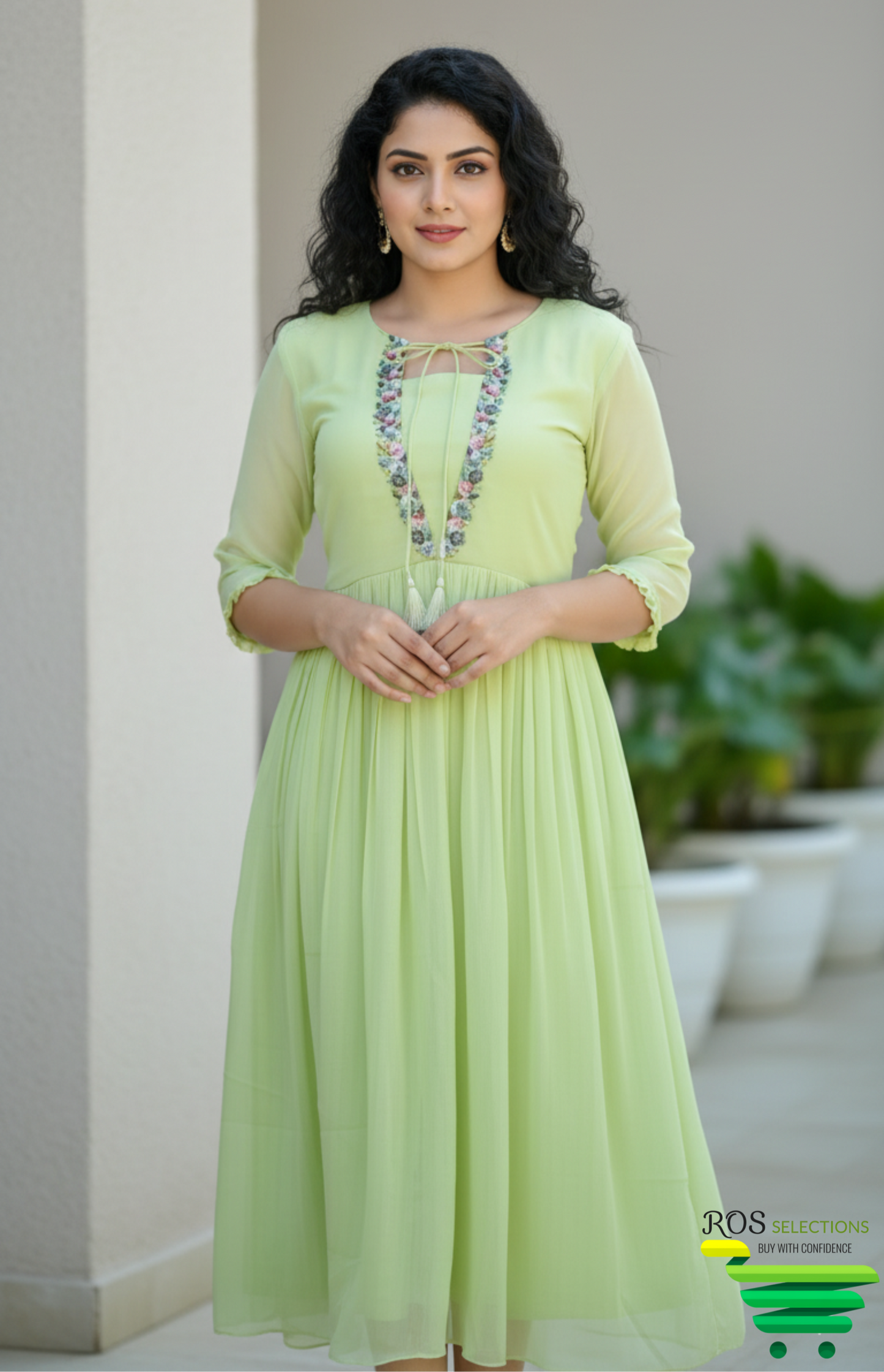 Beautiful hand embroidered  dress / kuri (same as shown in the picture)