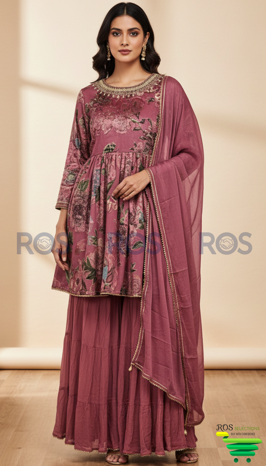 Beautiful suit with sharara bottom