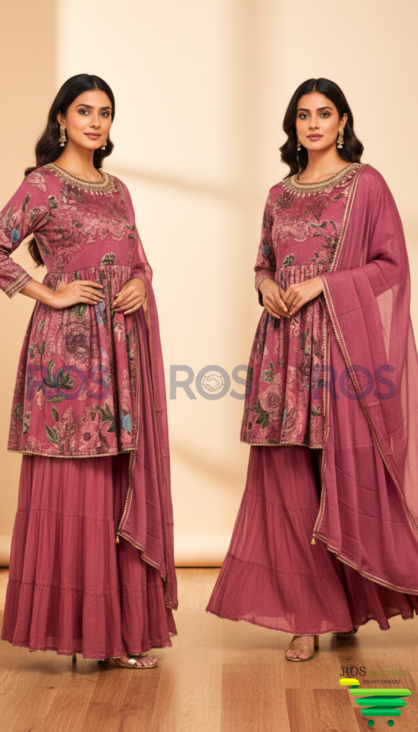 Beautiful suit with sharara bottom
