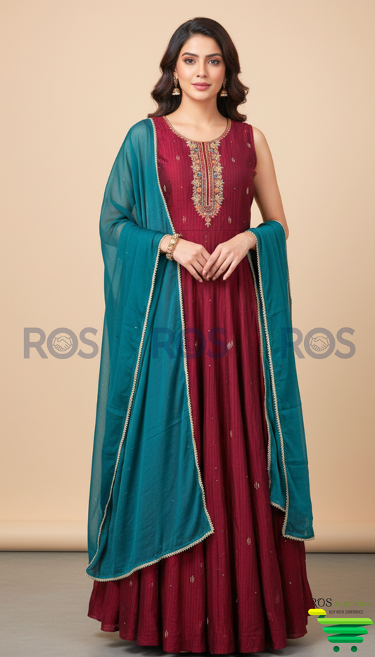 Premium vichithra silk gown