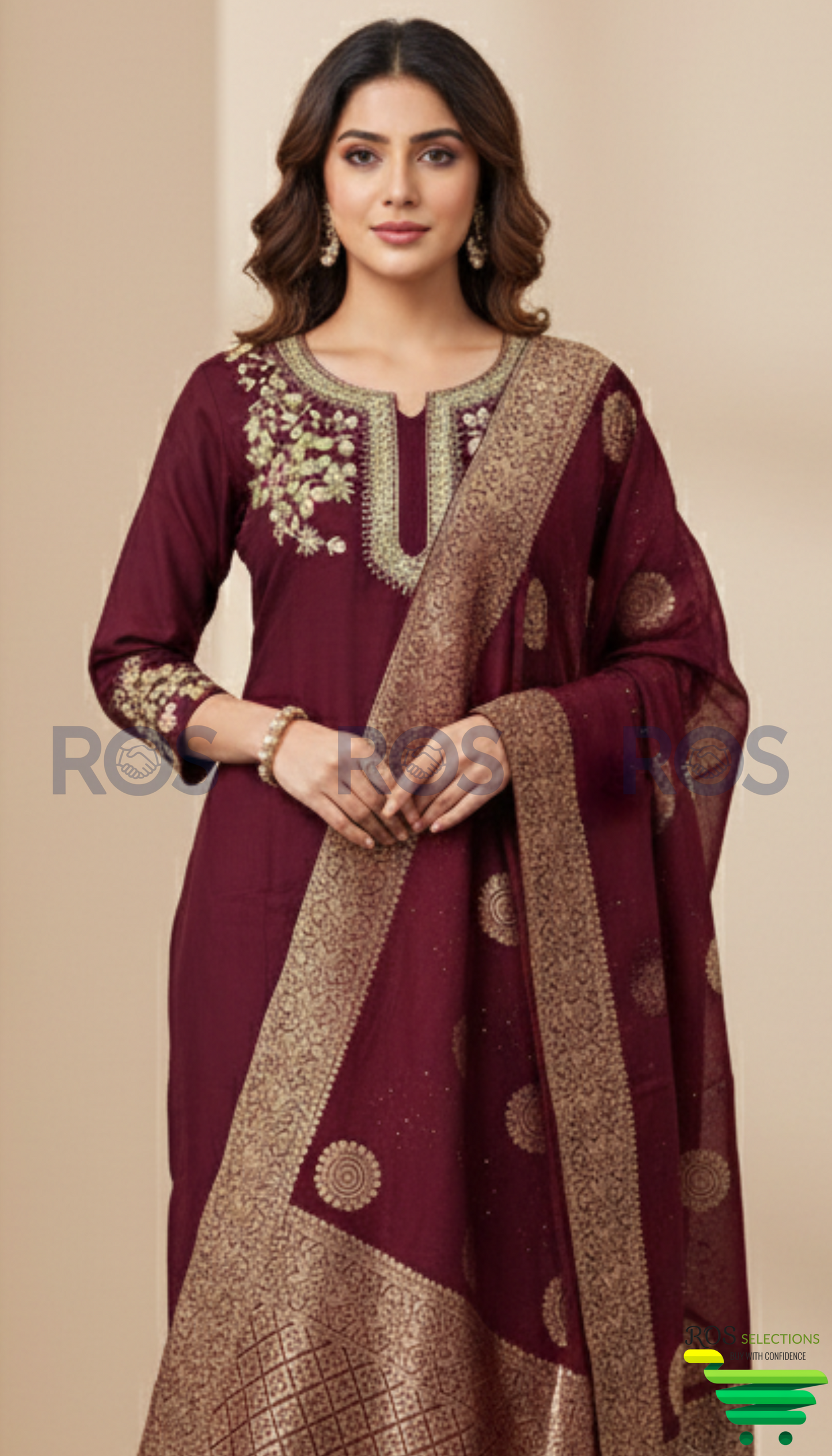 Semi silk three piece suit