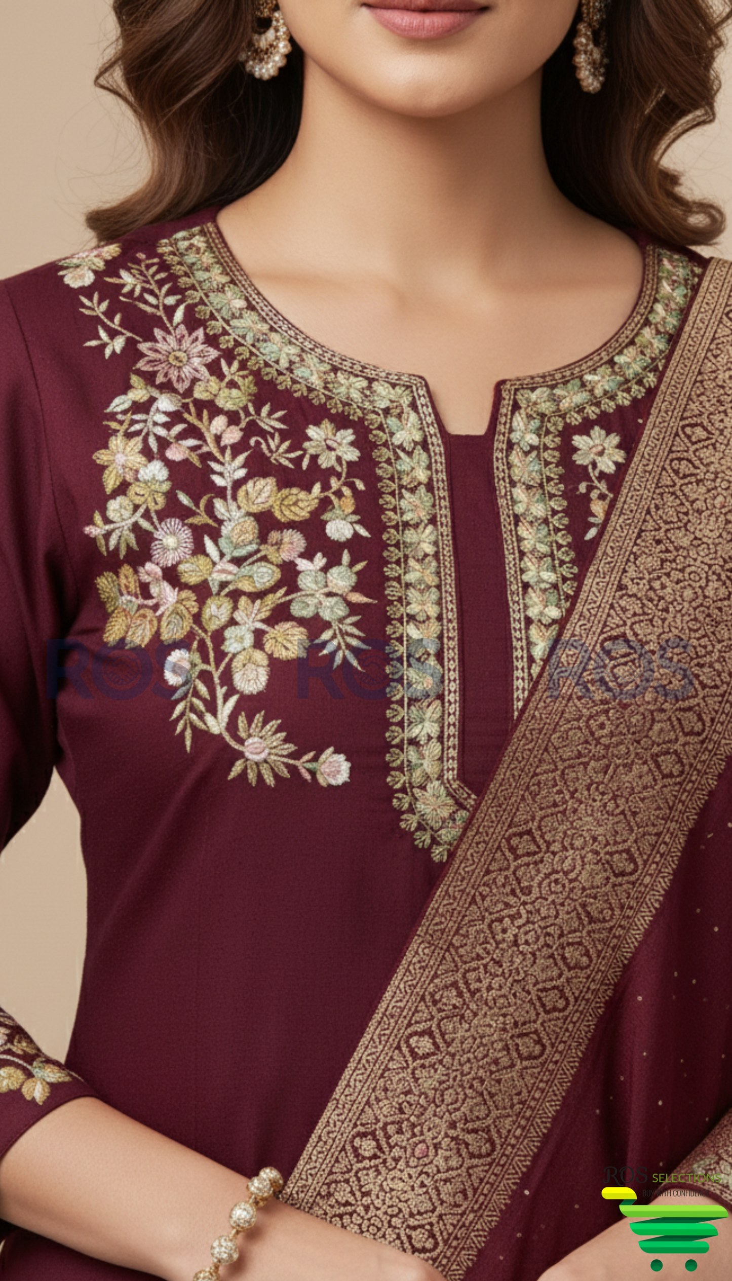 Semi silk three piece suit