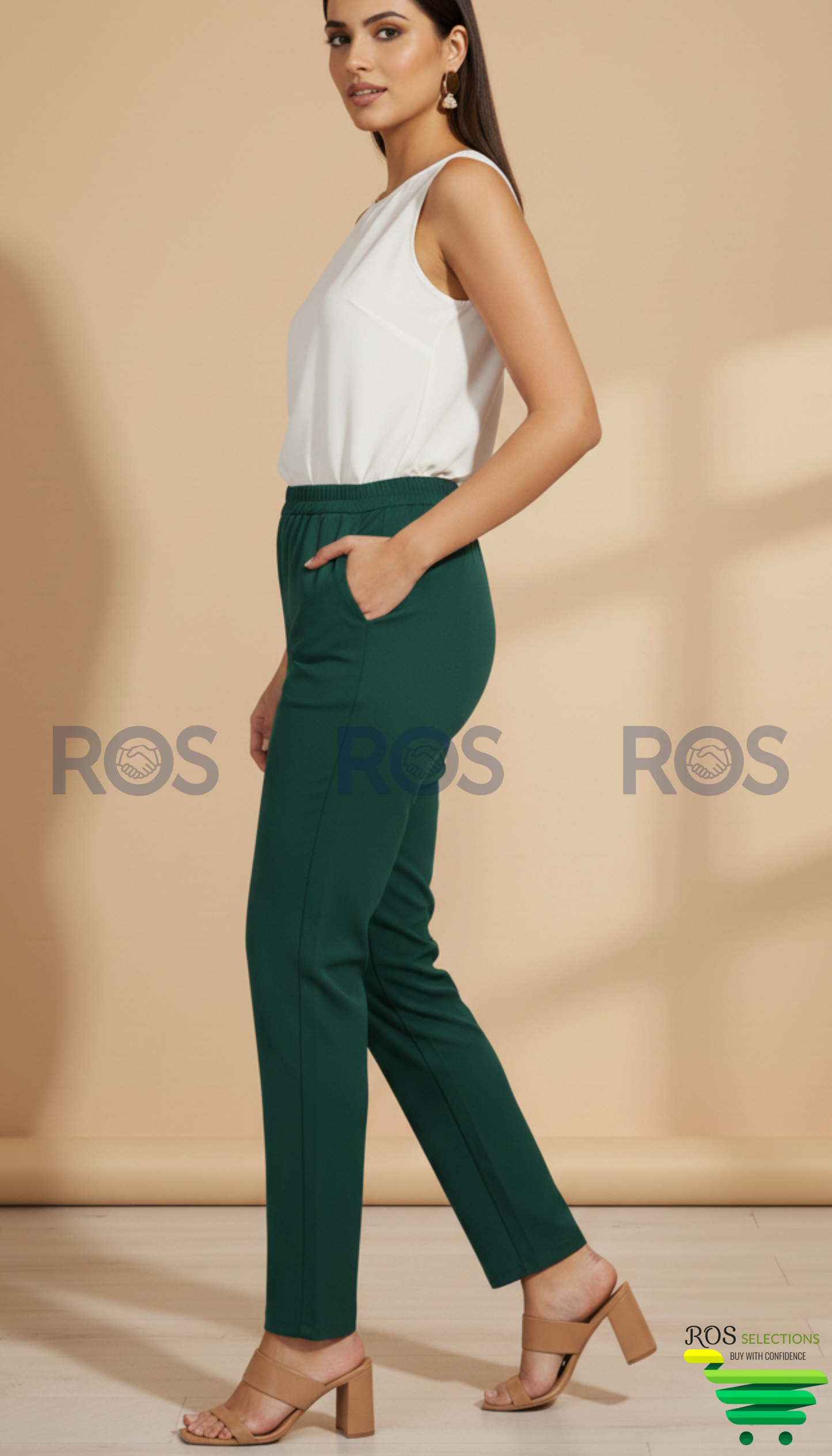 Green Straight pants for kurti