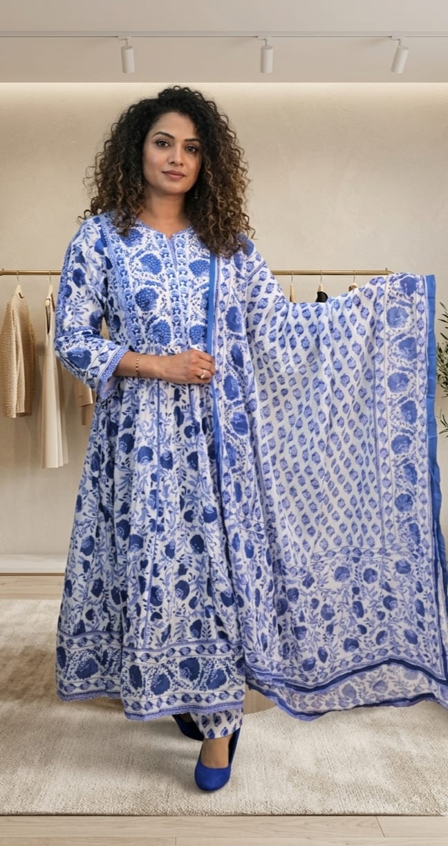 Jaipur cotton anarkali suit