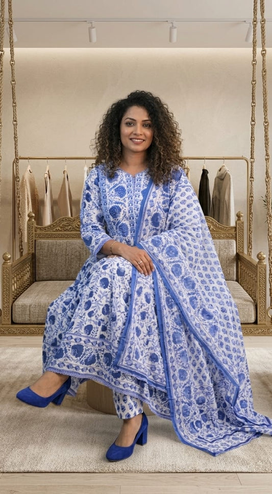 Jaipur cotton anarkali suit