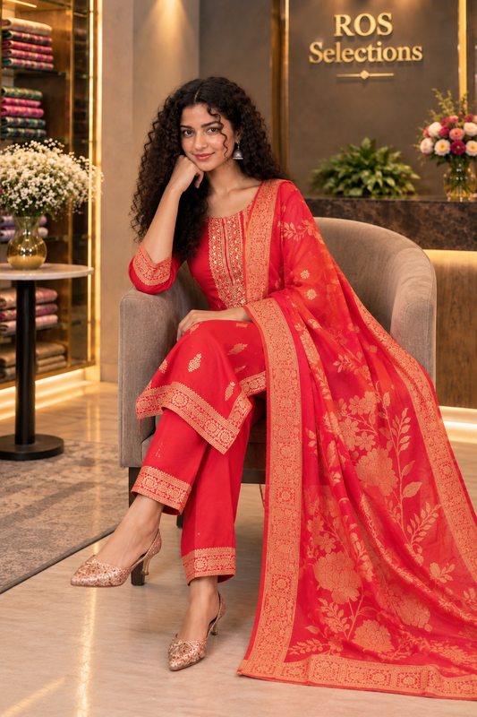 Women's party wear silk salwar set