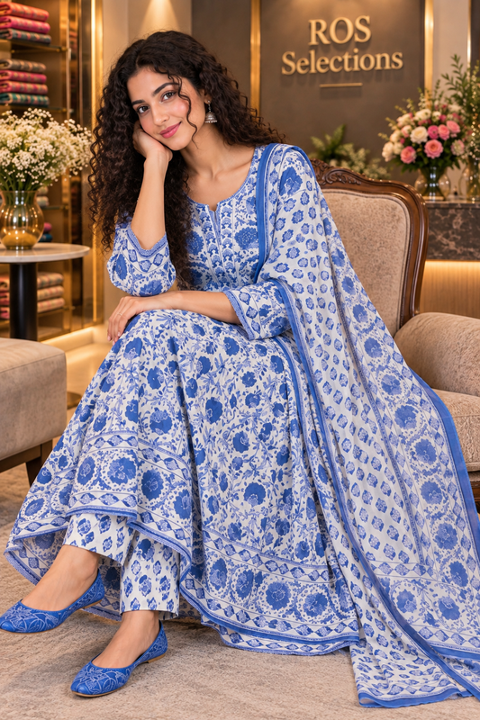 Women's cotton anarkali suit
