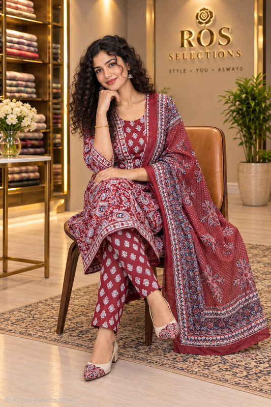 Women's cotton aline salwar set