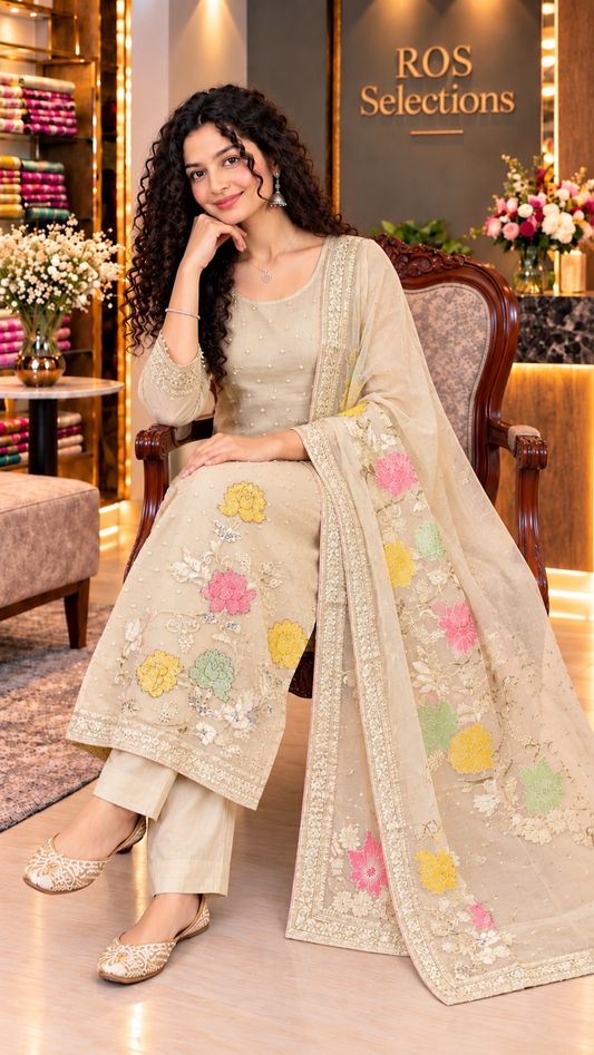 Partywear Silk readymade salwar set