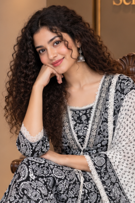 Women's pure cotton  Anarkali set