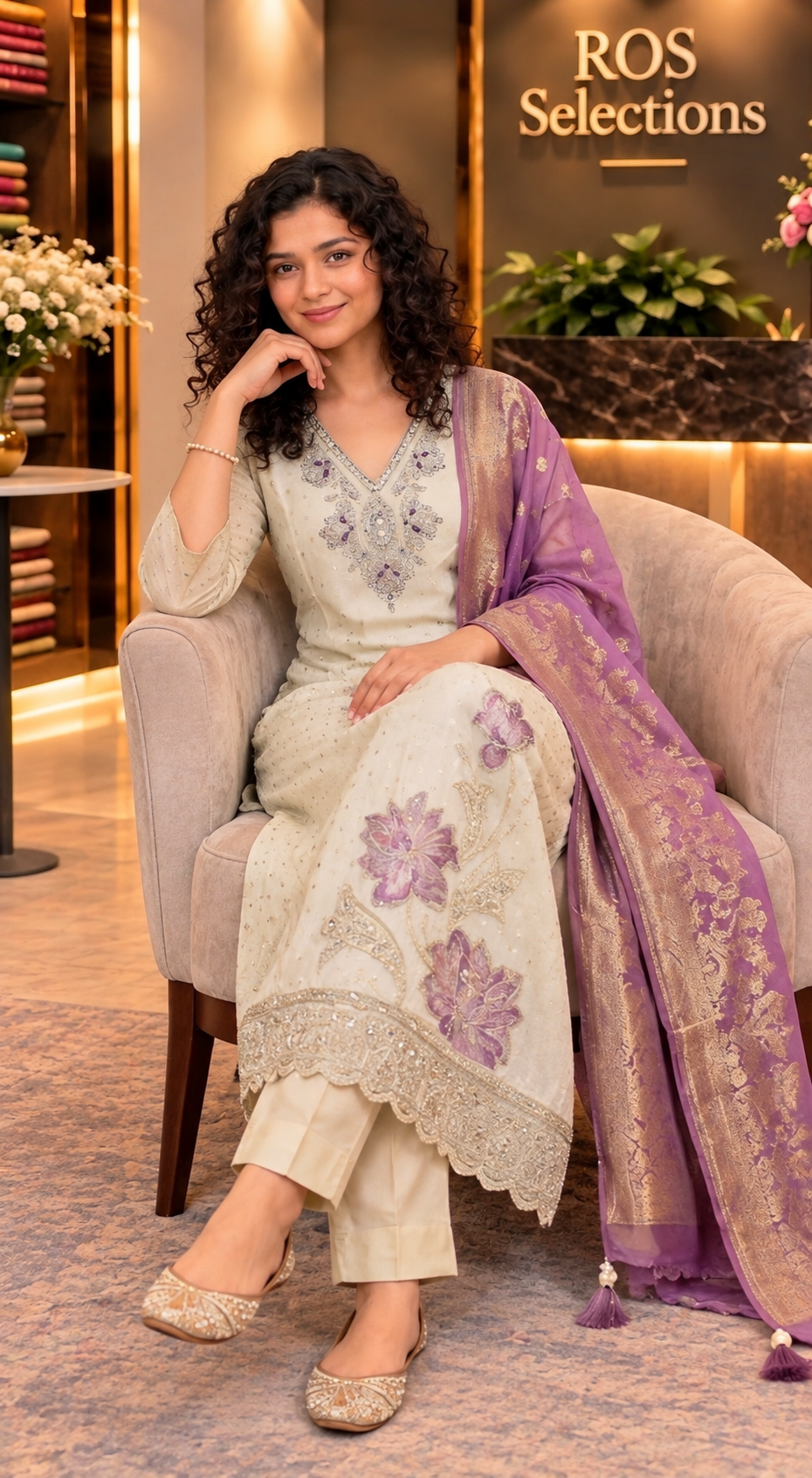 Indian party wear silk salwar set