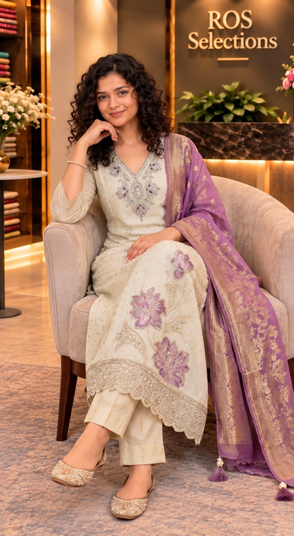 Indian party wear silk salwar set