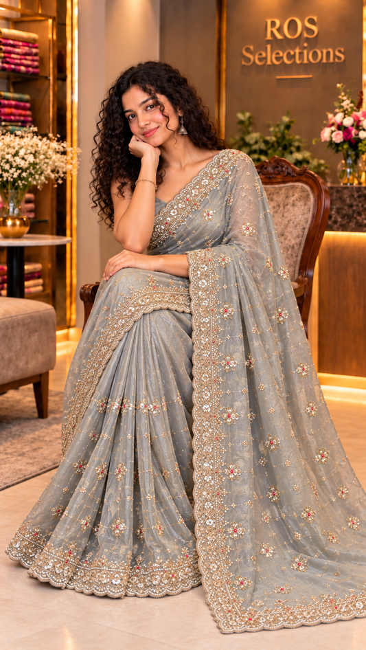 Heavy hand worked  Bollywood saree