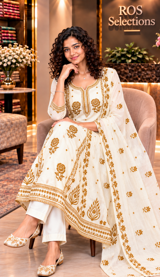 Women's fully embroidered anarkali set