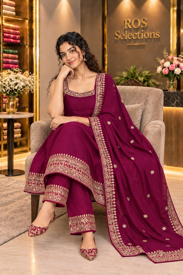 Party wear sleeveless anarkali set