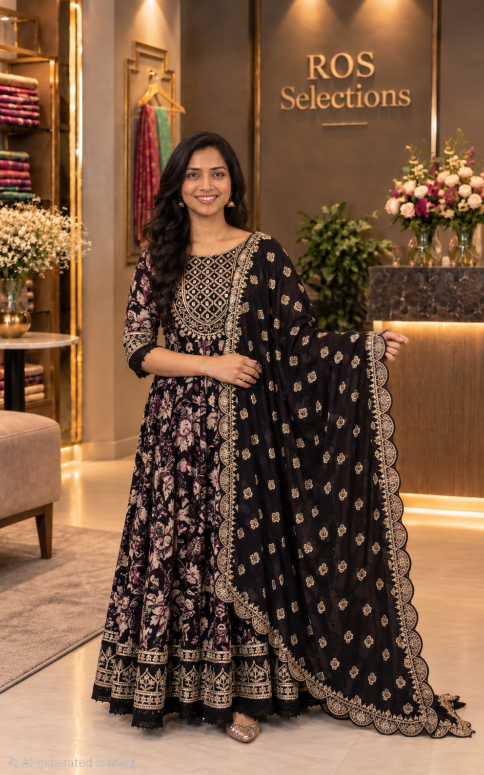 PURE CHINNON panel cut, heavy embroidered, flared three piece suit 💕