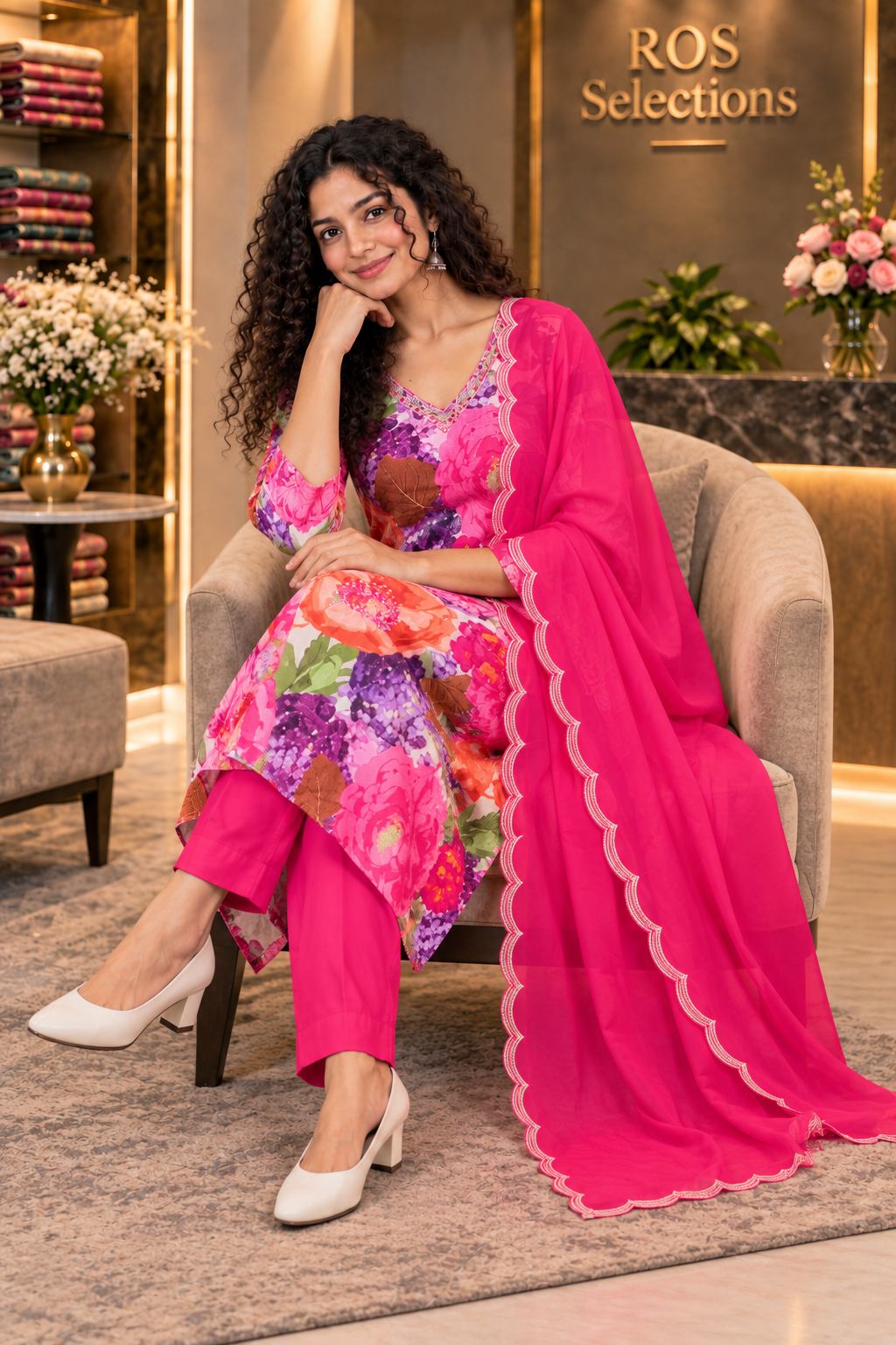 Women's Chinnon floral salwar set