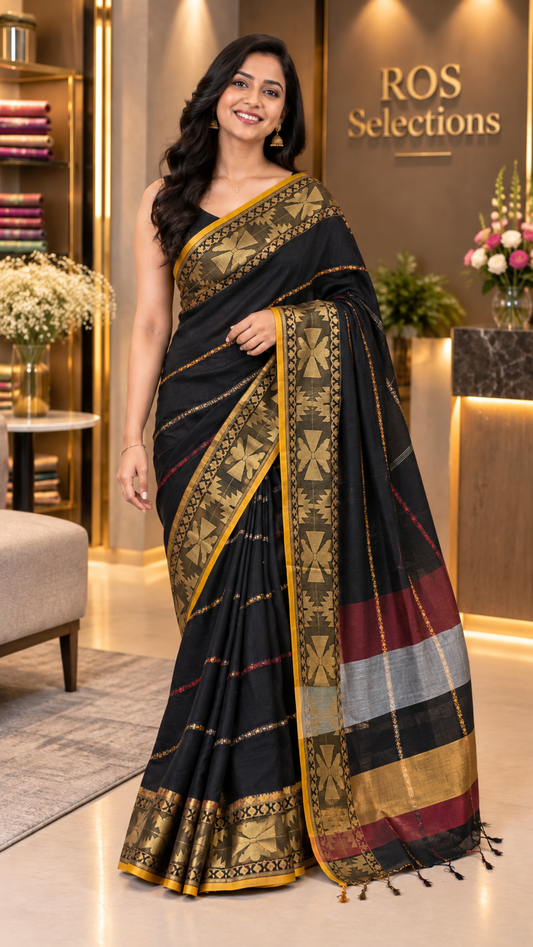 Beautiful khadi cotton saree