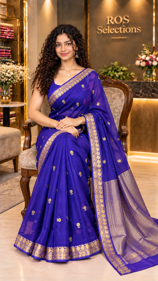 Viscose georgette saree with blouse piece