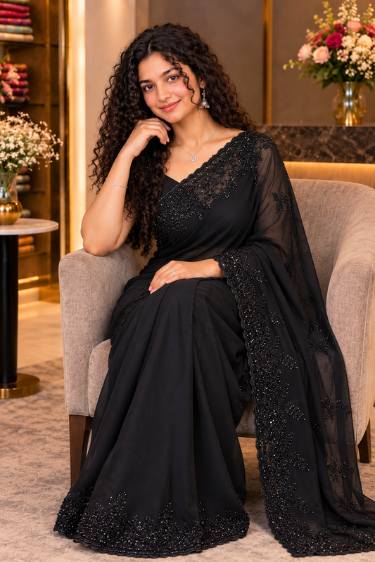 Fully hand worked Indian partywear Saree
