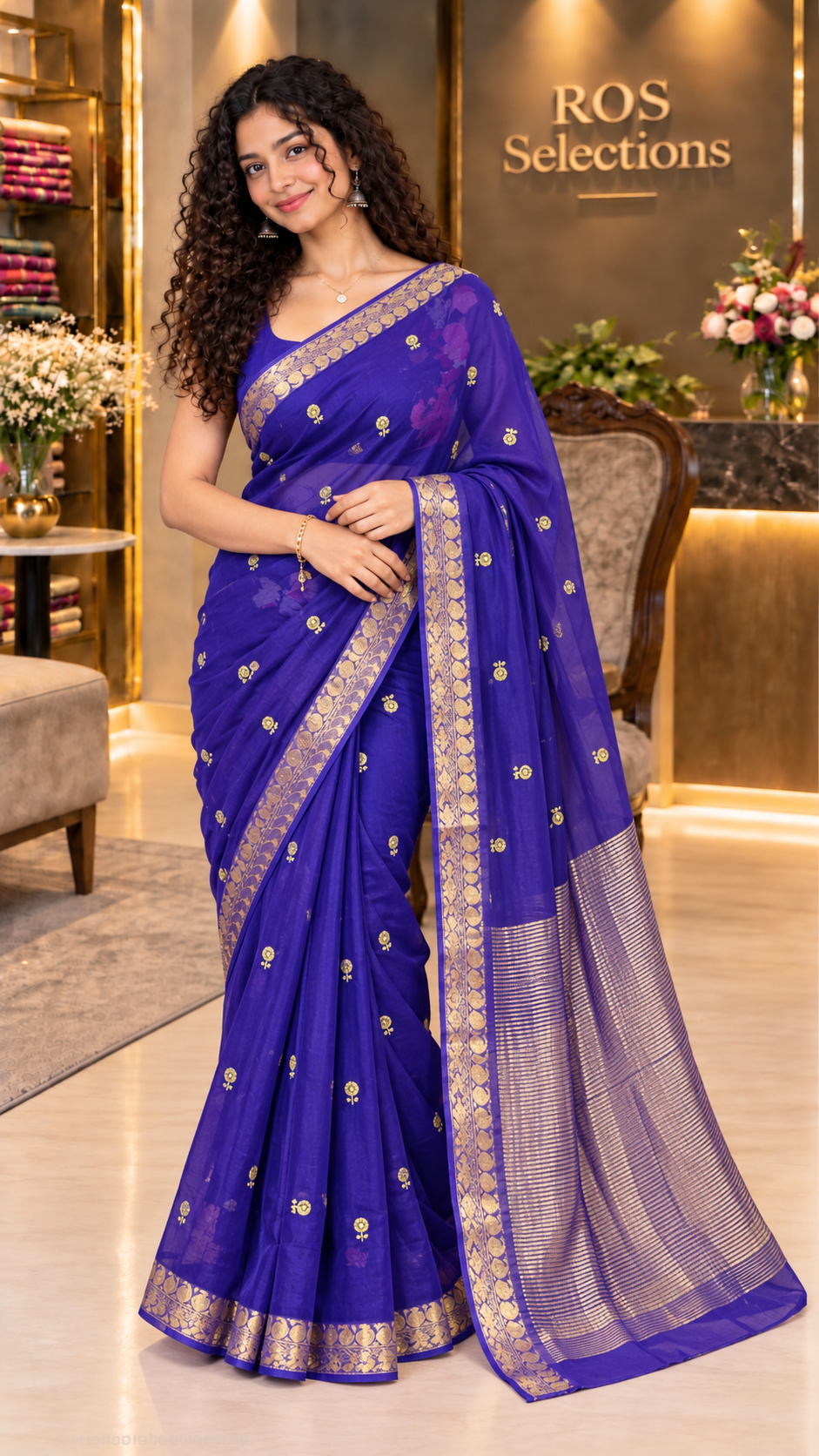 Viscose georgette saree with blouse piece