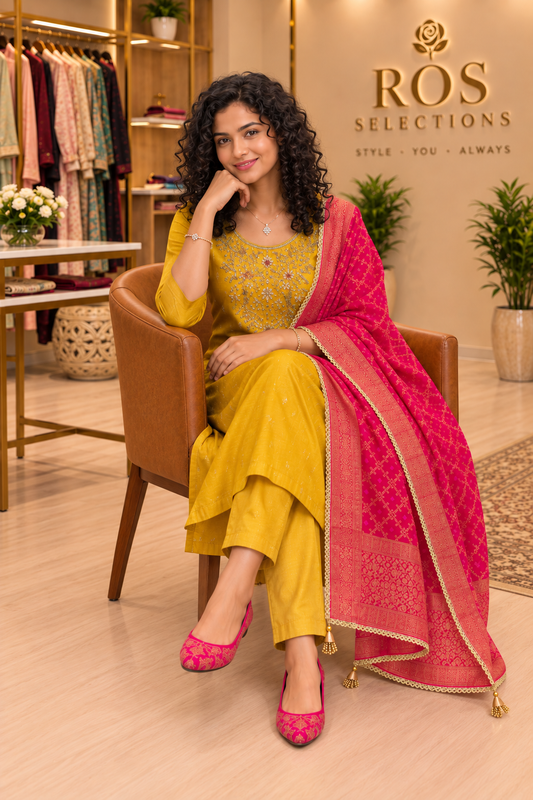Silk salwar suit with banarasi dupatta
