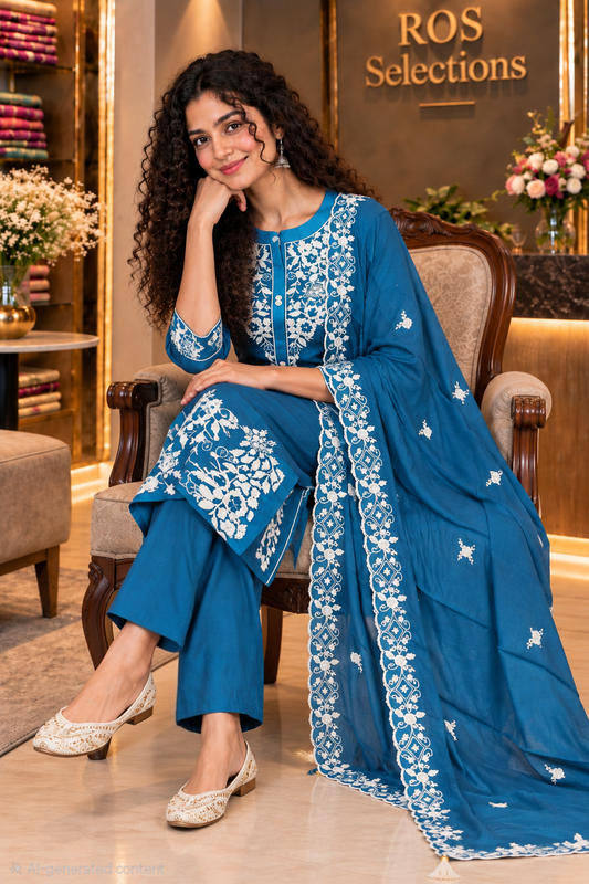 Women's Silk embroidered salwar set