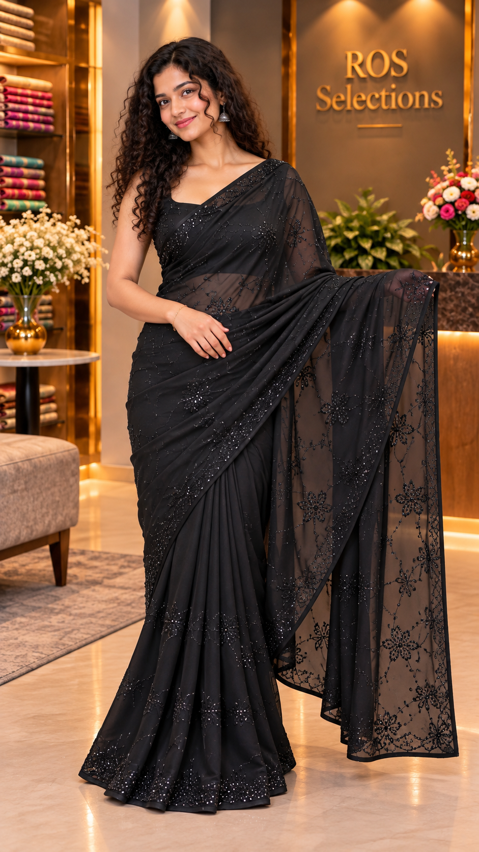 Bollywood partywear black saree