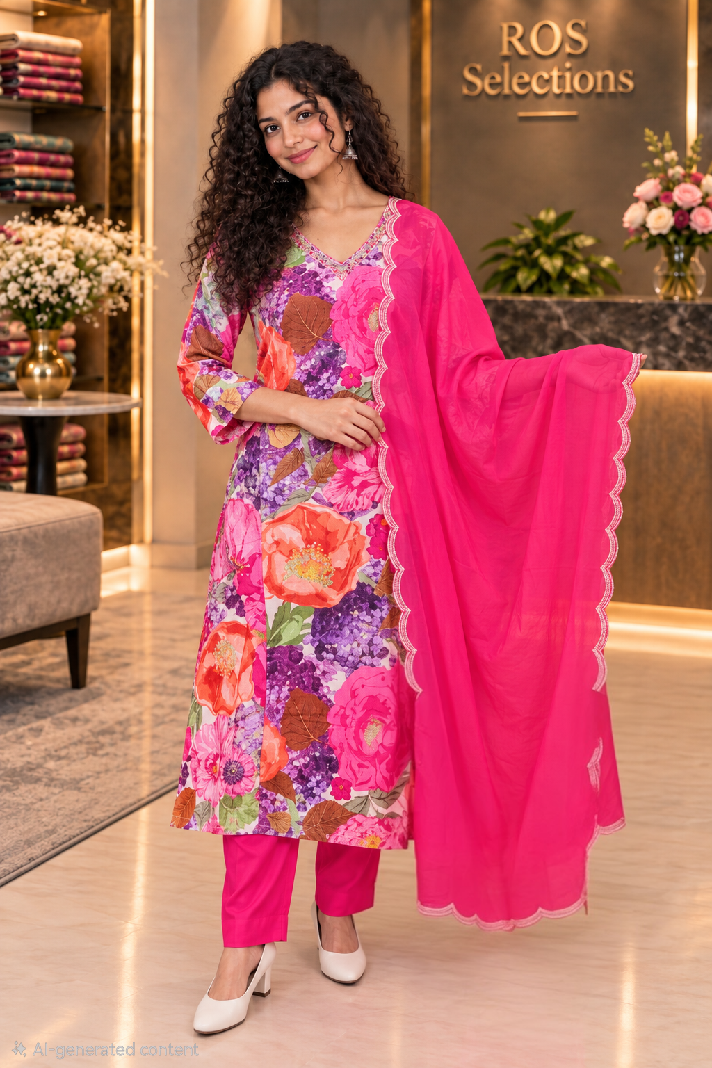 Women's Chinnon floral salwar set