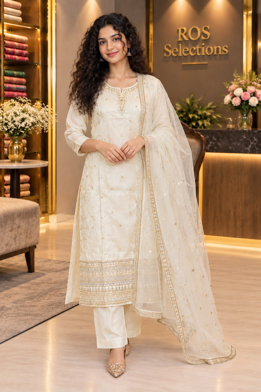 Pure tissue silk salwar set