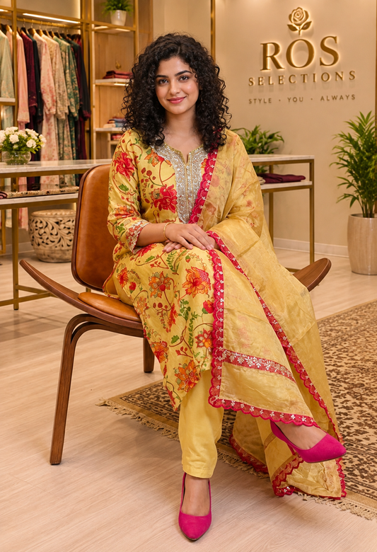 Women's crush Shimmer salwar suit / kerala churidar