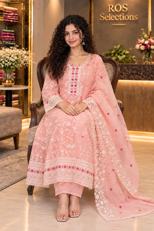 Women's fully embroidered anarkali set