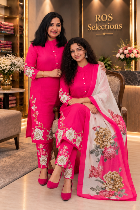 Women's Crepe Silk embroidered churidar set
