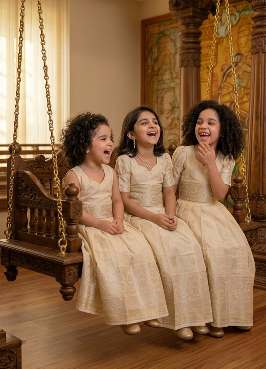 Stunning girls Onam skirt and top