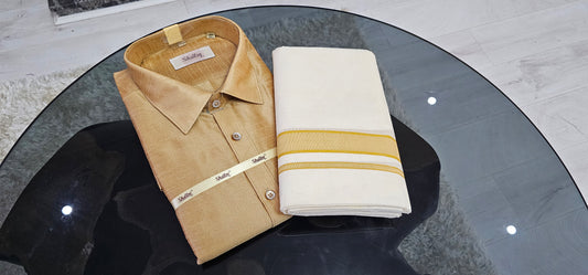 Gold Shirt and Mundu